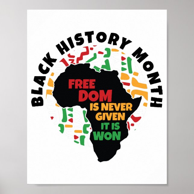 Poster História Negra Mês Liberdade nunca é dada, é (Frente)