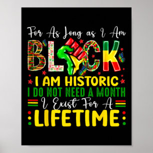 Poster História Negra Mês Por Enquanto Eu Estiver Negra