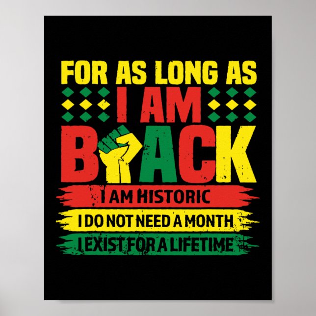 Poster História Negra Mês Por Enquanto Eu Estiver Negra (Frente)