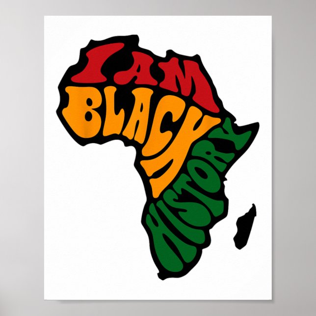 Poster História Negra Mês Roupa África Mapa Kente Cloth (Frente)