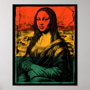 Poster História Negra Mona Lisa Mulher Afro Americana Áfr