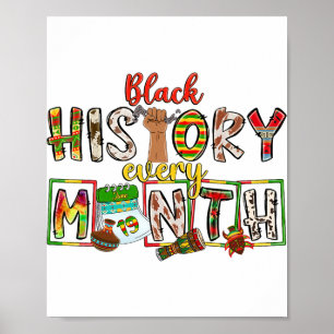 Poster História Negra Todo Mês Punho Mão Afro Africano P