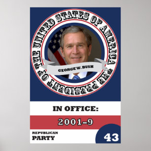 Pôster História presidencial de George W. Bush retro