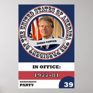 Pôster História presidencial de Jimmy Carter retro