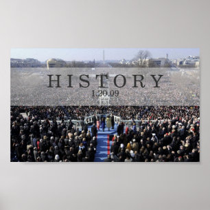 Pôster HISTÓRIA: Presidente Obama Swearing na cerimónia