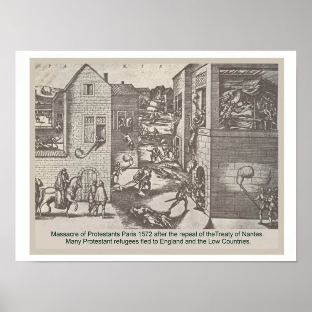 Poster História, Reforma, Massacre de Protestantes (Frente)