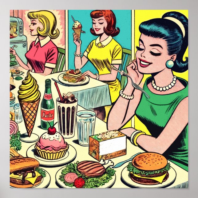 Poster Histórias em quadrinhos de Almoços (Frente)