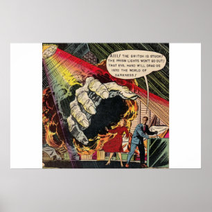 Poster histórias em quadrinhos de horror da safra da idad