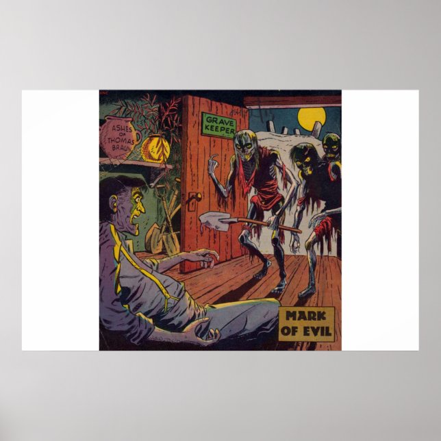 Poster histórias em quadrinhos de horror de idade do ouro (Frente)