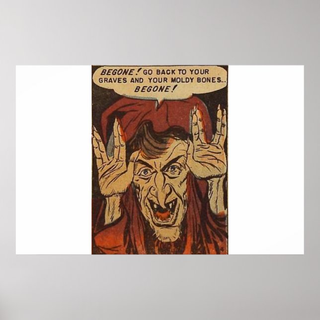 Poster histórias em quadrinhos de horror de idade do ouro (Frente)