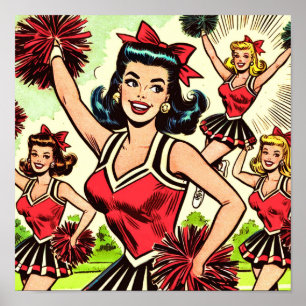 Poster Histórias em quadrinhos do Cheerleader Retroativo