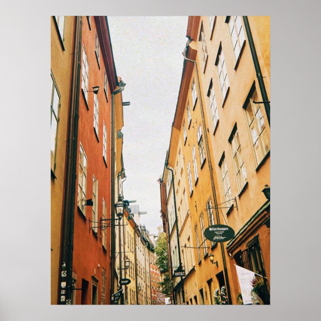 Poster Histórica Gamla Stan, Cidade Antiga de Estocolmo (Frente)
