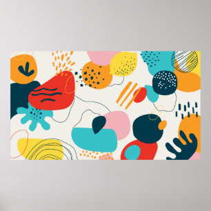 Poster Histórica moderna. Trendy geométrico doodl