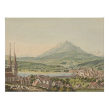 Historical Lucerne Art Print – Vintage Swiss