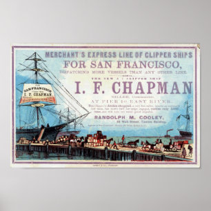 Poster histórico de Repro do navio de tosquiadeir