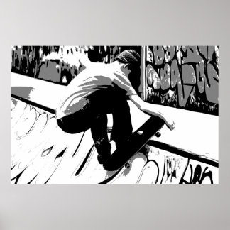 Poster Hitting the Ramp - Skateboarder