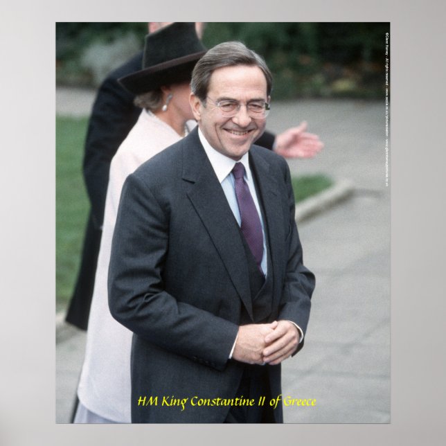 Poster HM King Constantine II de Grécias (Frente)