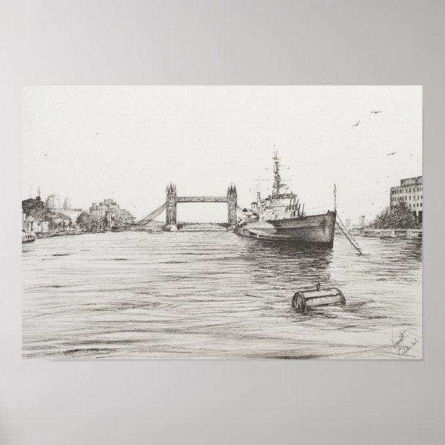 Pôster HMS Belfast no rio Tames London.2006 (Frente)