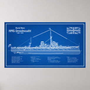 Poster HMS Dreadnled - Entregar ABD de Blueprint