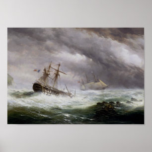 Poster HMS Endymion que salva um vintage francês da