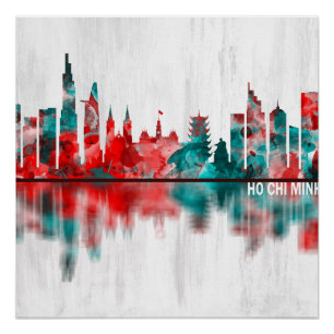 Pôster Ho Chi Minh City Vietnam Skyline