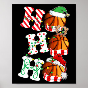 Poster Ho Ho Basball Luz Santa Hat rena ELF