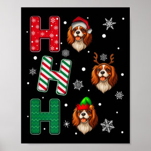 Poster Ho Ho Cavalier King Charles Spaniel Papais noeis E
