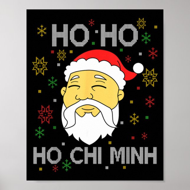 Poster Ho Ho Ho Chi Minh Asian Vietnamese Santa Claus Chr (Frente)
