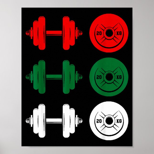 Poster Ho Ho Ho Funny Dumbbell Christmas Weightlifting Gy (Frente)