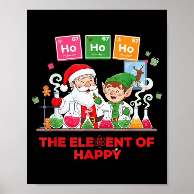 Poster Ho Ho Ho Holmium Chemistry Element 67 Meme Of Peri (Frente)
