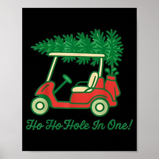 Poster Ho Ho Hole In One Santa Golf Christmas Holiday Gol (Frente)