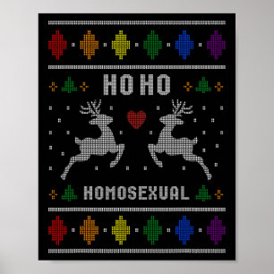 Poster Ho Ho Homoual Gay Xmas Orgulho de Natal Feio