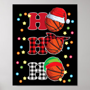 Poster Ho Ho Papais noeis Red Xadrez Luzes de Natal Pajam