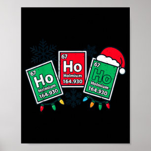 Poster Ho Ho Professor de Ciência Divertido Natal Química