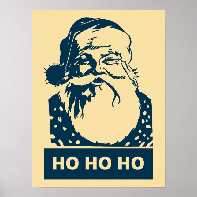 Pôster Ho Ho Santaclaus moderno pop (Frente)
