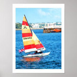 Poster Hobie velejando barco em Jersey