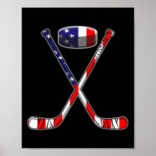 Poster Hockey American Flag 4 De Julho Divertimento Homen