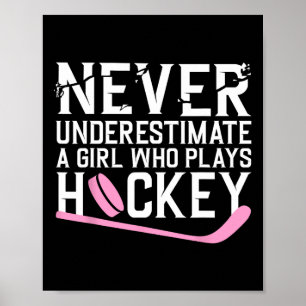 Poster Hockey Divertido Para Mulheres Jogador De Hóquei N