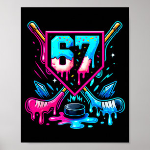 Poster Hockey Gotejamento 6 7 Número 67 Seis Sete Meme Ho