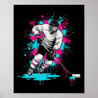 Poster Hockey Ice Cream Drip Boys Ice Hockey Youth Player