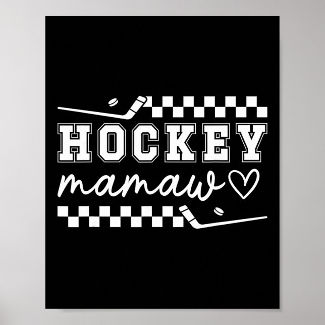 Poster Hockey Mamaw Of A Hockey Player Ice Hockey Player  (Frente)