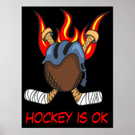 Poster Hockey Puck em Chamas com uma citação, Esporte Eng