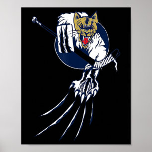 Poster Hockey Puma Leão Gato Fera do Gelo Goleiro Logo Ho