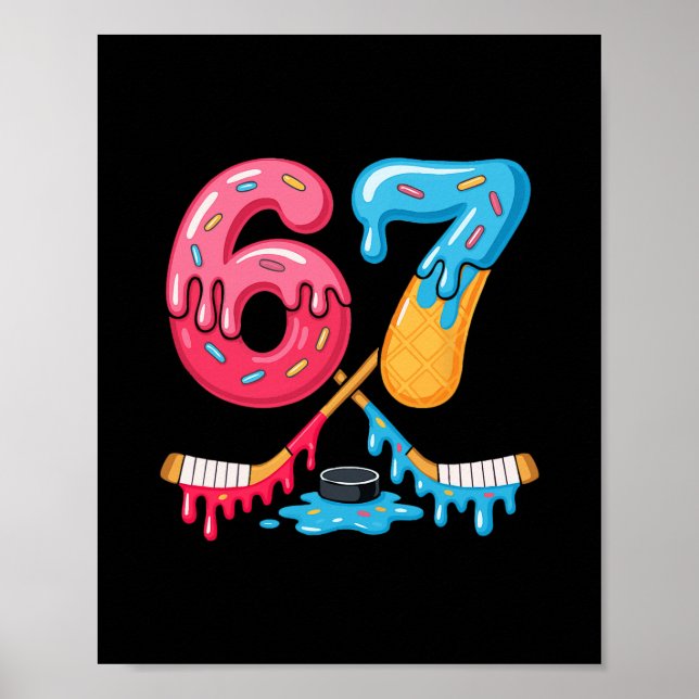 Poster Hockey Seis Sete Gotejamento de Sorvete  (Frente)