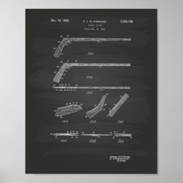Pôster Hockey Stick 1935 Patent Art - Chalkboard