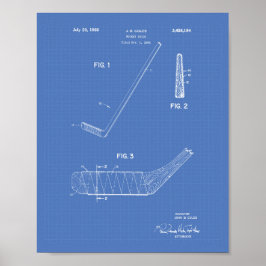 Poster Hockey Stick 1966 Patent Art - Blueprint