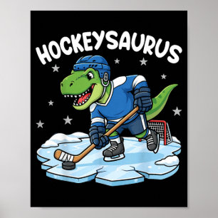 Poster Hockeysaurus Dinossauro Engraçado Hockey Crianças 
