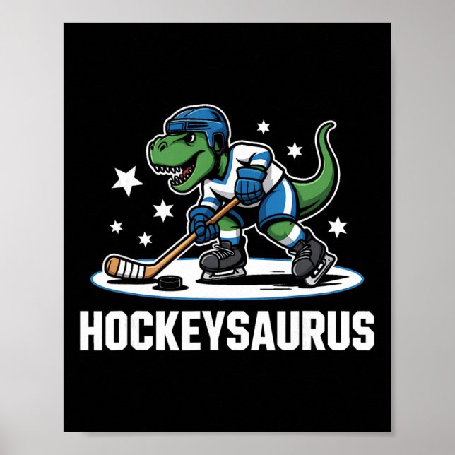 Poster Hockeysaurus T-rex Hóquei Dinossauro _1  (Frente)
