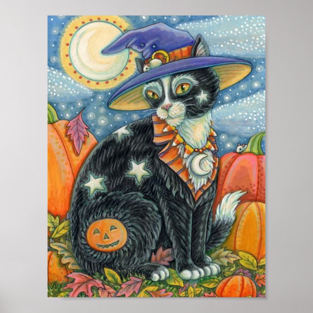 POSTER HOCUS POCUS BLACK CAT WITCH & MOUSE HALLOWEEN (Frente)