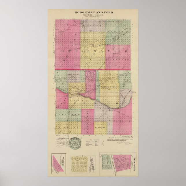 Pôster Hodgeman and Ford Counties, Bellefont, Kansas (Frente)
